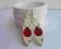 Kolczyki drewniane biedronki decoupage unikat