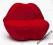 Fotel Kiss Bocca usta, sexy mebel,  czerwony