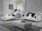 Stylowy zestaw wypoczynkowy,biały, sofa + szezlong