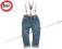 NEXT SPODNIE jeansowe szelki wiosna 18-24m 92cm