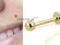 Kolczyk labret tragus złoty PVD z kulką 1.2/8/3mm