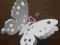 trinket_tt MOTYL AŻUROWY(2) MOTYLEK 3D BIAŁY 2szt
