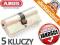 WKŁADKA ABUS Nikiel 35/35 KLASA C ATEST 5 KLUCZY !