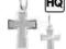 Srebrny (pr.925) krzyżyk diamentowany dwustronny