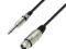 Kabel mikrofonowy XLR żeński/6,3mm Jack Mono 6m