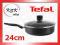 TEFAL GŁĘBOKA PATELNIA JUST 24cm +POKRYWKA SZKLANA