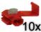 SZYBKOZŁĄCZKA SAMOCHODOWA  0,5-1MM 10X CZERW.(404)