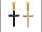 ZŁOTY pr.585 DWUSTRONNY KRZYŻYK Z CYRKONIAMI