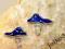 kolczyki witrażowe bizuteria  niebieskie grzybki