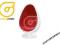 FOTEL OBROTOWY Ovalia Egg Chair BIAŁY- CZERWONY