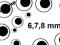 tylko małe okrągłe oczka- komplet 6,7,8 mm-48 szt.