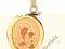 Medalik złoty. Matka Boska z Dzieciątkiem. Au585.
