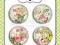 Plakietki ozdobne flair buttons - Kwiaty vintage #