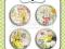 Plakietki ozdobne flair buttons - Kwiaty vintage #