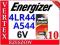 10 SZT BATERIA 6V ENERGIZER 4LR44 A544 L1325 4AG13