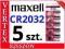 5 SZT BATERIA LITOWA BATERIE MAXELL CR2032 DL 2032