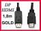 Kabel Display Port - HDMI 1,8M DP displayport HQ