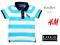 H&amp;M LOGG POLO for BOY LAZUROWE paski 9-12m 80