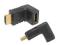 PRZEJŚCIE WTYK HDMI - GNIAZDO HDMI  KĄTOWE ZŁOTE