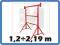 Kozioł budowlany stalowy 1,2-2,19 m na rusztowania