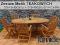 DREWNIANE Meble Ogrodowe TEAK Stół + 6 Krzeseł HIT