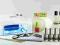 ZESTAW DO MANICURE HYBRYDOWY 5x LAKIER UV LAMPA UV