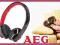 SŁUCHAWKI NAUSZNE BLUETOOTH AEG STEREO MP3 LED USB