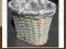 KOSZYK WIKLINOWY szary owalny 30cm WYSOKI