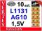 BATERIA 10 SZTUK BATERIE VINNIC L1131 AG10 LR54