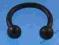 Piercing podkowa z kulkami, czarna, CBB, stal 316L