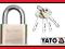 Kłódka mosiężna niklowana 50mm 4 klucze YATO 6961