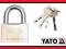 Kłódka mosiężna niklowana 50mm 4 klucze YATO 6965