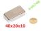 MAGNES NEODYMOWY PŁYTKOWY 40x20x10 NdFeB