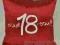 Poduszka na 18-te urodziny 18 lat czerwona prezent