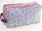 KOSMETYCZKA PODWÓJNA FIOLETOWE KWIATY- RETRO