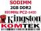Nowa pamięć RAM 2GB DDR2 SODIMM 800MHz Kingston FV