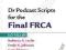 DR PODCAST SCRIPTS FOR THE FINAL FRCA Leslie