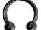 Piercing kolczyki podkowa horseshoe 1,2/8/3 black