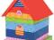 Piramida do układania-Kolorowy domek, klocki GOKI