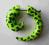 Oszukana spirala ZIELONA W CZARNE CZASZKI - 8mm