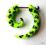Oszukana spirala ZIELONA W CZARNE CZASZKI - 4mm