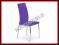 Krzesło metalowe K134 fiolet e.skóra chrom HALMAR