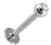 Kolczyk do wargi labret z kryształkiem 1.6/8/4mm