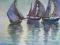 Akwarela łodzie 24 x 24 cm Sabina Salamon