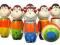 Drewniane kolorowe kręgle  MAŁPKI