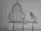 Wieszak metalowy dekoracyjny z ptaszkiem mały