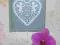 Wieszak z sercem z koronki,vintage, retro