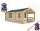2056 Domek drewniany letniskowy altana 34 mm 4mx4m