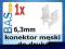 Konektor męski _ wsuwka _ 6,3mm _ do druku _ PCB
