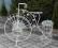 rower kwietnik 4 doniczki ecru metalowy vintage